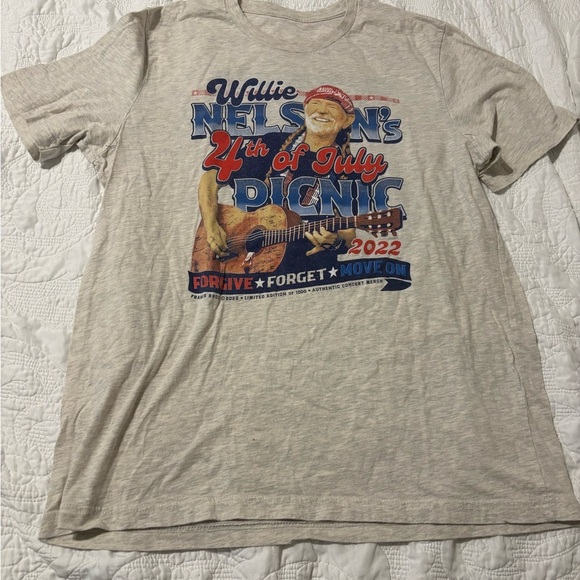 Willie Nelson's 4th of July Picnic 2022 Gray T-Shirt limited edition size xl - Picture 2 of 8